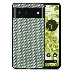 Soft Silicone Gel Leather Snap On Case Cover S03D for Google Pixel 6 5G Green