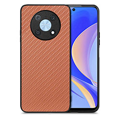 Soft Silicone Gel Leather Snap On Case Cover S03D for Huawei Enjoy 50 Pro Brown