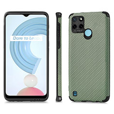 Soft Silicone Gel Leather Snap On Case Cover S03D for Realme C25Y India Green