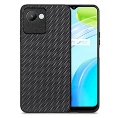 Soft Silicone Gel Leather Snap On Case Cover S03D for Realme C30 Black