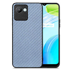 Soft Silicone Gel Leather Snap On Case Cover S03D for Realme C30s Blue