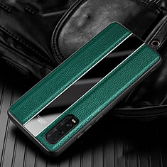 Soft Silicone Gel Leather Snap On Case Cover S04 for Oppo Find X2 Green
