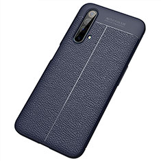 Soft Silicone Gel Leather Snap On Case Cover S04 for Realme X50t 5G Blue