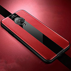 Soft Silicone Gel Leather Snap On Case Cover S04 for Vivo Nex 3 Red