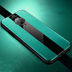 Soft Silicone Gel Leather Snap On Case Cover S04 for Vivo Nex 3S Green