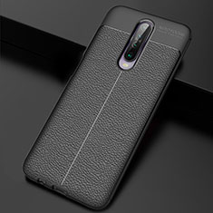 Soft Silicone Gel Leather Snap On Case Cover S04 for Xiaomi Redmi K30i 5G Black