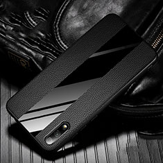 Soft Silicone Gel Leather Snap On Case Cover S05 for Huawei Y9 Prime (2019) Black