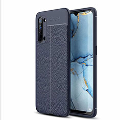 Soft Silicone Gel Leather Snap On Case Cover S05 for Oppo Reno3 Blue