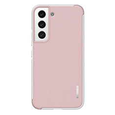 Soft Silicone Gel Leather Snap On Case Cover S05 for Samsung Galaxy S22 5G Pink