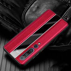 Soft Silicone Gel Leather Snap On Case Cover S05 for Xiaomi Mi 10 Pro Red