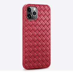 Soft Silicone Gel Leather Snap On Case Cover S06 for Apple iPhone 14 Pro Max Red