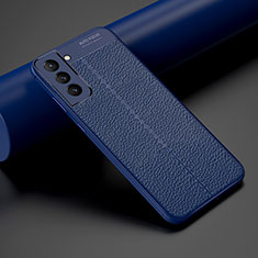 Soft Silicone Gel Leather Snap On Case Cover S06 for Samsung Galaxy S21 5G Blue