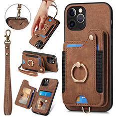 Soft Silicone Gel Leather Snap On Case Cover SD1 for Apple iPhone 13 Pro Max Brown