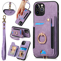 Soft Silicone Gel Leather Snap On Case Cover SD1 for Apple iPhone 16 Pro Clove Purple