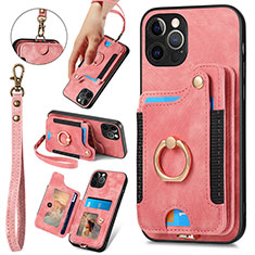 Soft Silicone Gel Leather Snap On Case Cover SD1 for Apple iPhone 16 Pro Pink