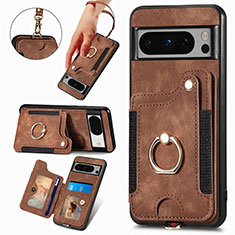 Soft Silicone Gel Leather Snap On Case Cover SD1 for Google Pixel 6a 5G Brown