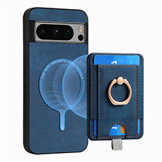 Soft Silicone Gel Leather Snap On Case Cover SD1 for Google Pixel 8 Pro 5G Blue