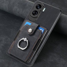 Soft Silicone Gel Leather Snap On Case Cover SD1 for Huawei Honor 90 Lite 5G Black