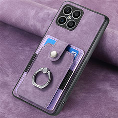 Soft Silicone Gel Leather Snap On Case Cover SD1 for Huawei Honor X8 4G Clove Purple