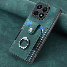 Soft Silicone Gel Leather Snap On Case Cover SD1 for Huawei Honor X8a 4G Green