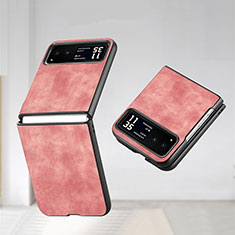 Soft Silicone Gel Leather Snap On Case Cover SD1 for Motorola Moto Razr 40 5G Pink