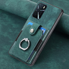 Soft Silicone Gel Leather Snap On Case Cover SD1 for Oppo A16s Green