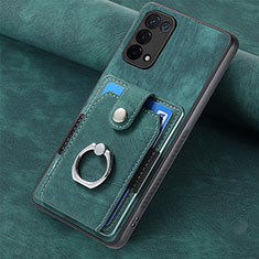 Soft Silicone Gel Leather Snap On Case Cover SD1 for Oppo A74 5G Green