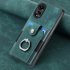 Soft Silicone Gel Leather Snap On Case Cover SD1 for Oppo A78 4G Green