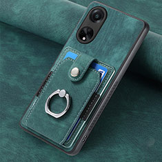Soft Silicone Gel Leather Snap On Case Cover SD1 for Oppo A98 5G Green