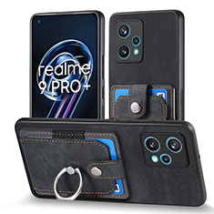 Soft Silicone Gel Leather Snap On Case Cover SD1 for Realme 9 4G Black