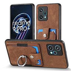 Soft Silicone Gel Leather Snap On Case Cover SD1 for Realme 9 4G Brown