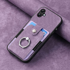 Soft Silicone Gel Leather Snap On Case Cover SD1 for Samsung Galaxy A04 4G Clove Purple