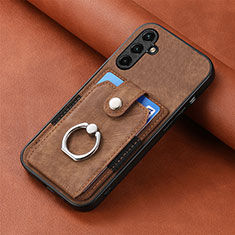 Soft Silicone Gel Leather Snap On Case Cover SD1 for Samsung Galaxy A34 5G Brown