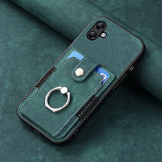 Soft Silicone Gel Leather Snap On Case Cover SD1 for Samsung Galaxy M04 Green