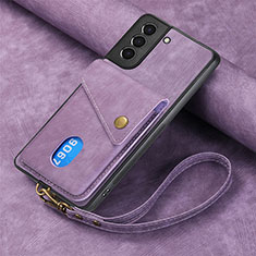 Soft Silicone Gel Leather Snap On Case Cover SD1 for Samsung Galaxy S24 Plus 5G Clove Purple