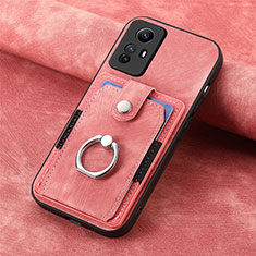 Soft Silicone Gel Leather Snap On Case Cover SD1 for Xiaomi Redmi Note 12S Pink