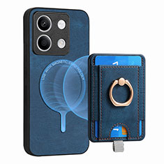 Soft Silicone Gel Leather Snap On Case Cover SD1 for Xiaomi Redmi Note 13 5G Blue