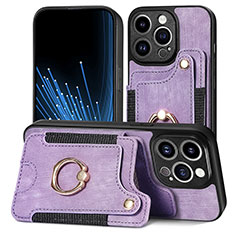 Soft Silicone Gel Leather Snap On Case Cover SD10 for Apple iPhone 14 Pro Clove Purple