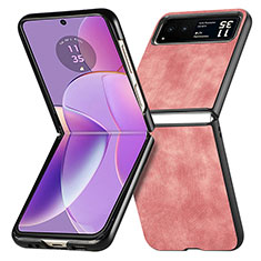 Soft Silicone Gel Leather Snap On Case Cover SD11 for Motorola Moto Razr 40 5G Pink