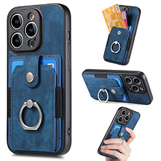 Soft Silicone Gel Leather Snap On Case Cover SD12 for Apple iPhone 16 Pro Max Blue