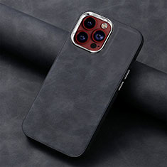 Soft Silicone Gel Leather Snap On Case Cover SD13 for Apple iPhone 14 Pro Black