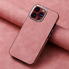 Soft Silicone Gel Leather Snap On Case Cover SD13 for Apple iPhone 16 Pro Max Pink