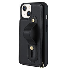 Soft Silicone Gel Leather Snap On Case Cover SD14 for Apple iPhone 13 Black