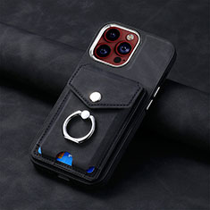 Soft Silicone Gel Leather Snap On Case Cover SD15 for Apple iPhone 14 Pro Black
