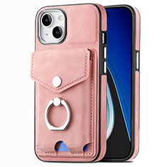 Soft Silicone Gel Leather Snap On Case Cover SD16 for Apple iPhone 13 Pink