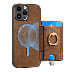Soft Silicone Gel Leather Snap On Case Cover SD17 for Apple iPhone 14 Pro Max Brown