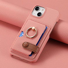 Soft Silicone Gel Leather Snap On Case Cover SD17 for Apple iPhone 15 Rose Gold