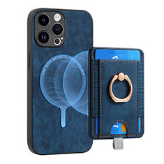 Soft Silicone Gel Leather Snap On Case Cover SD17 for Apple iPhone 16 Pro Blue