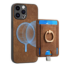 Soft Silicone Gel Leather Snap On Case Cover SD17 for Apple iPhone 16 Pro Max Brown