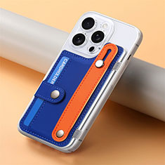 Soft Silicone Gel Leather Snap On Case Cover SD19 for Apple iPhone 15 Pro Blue